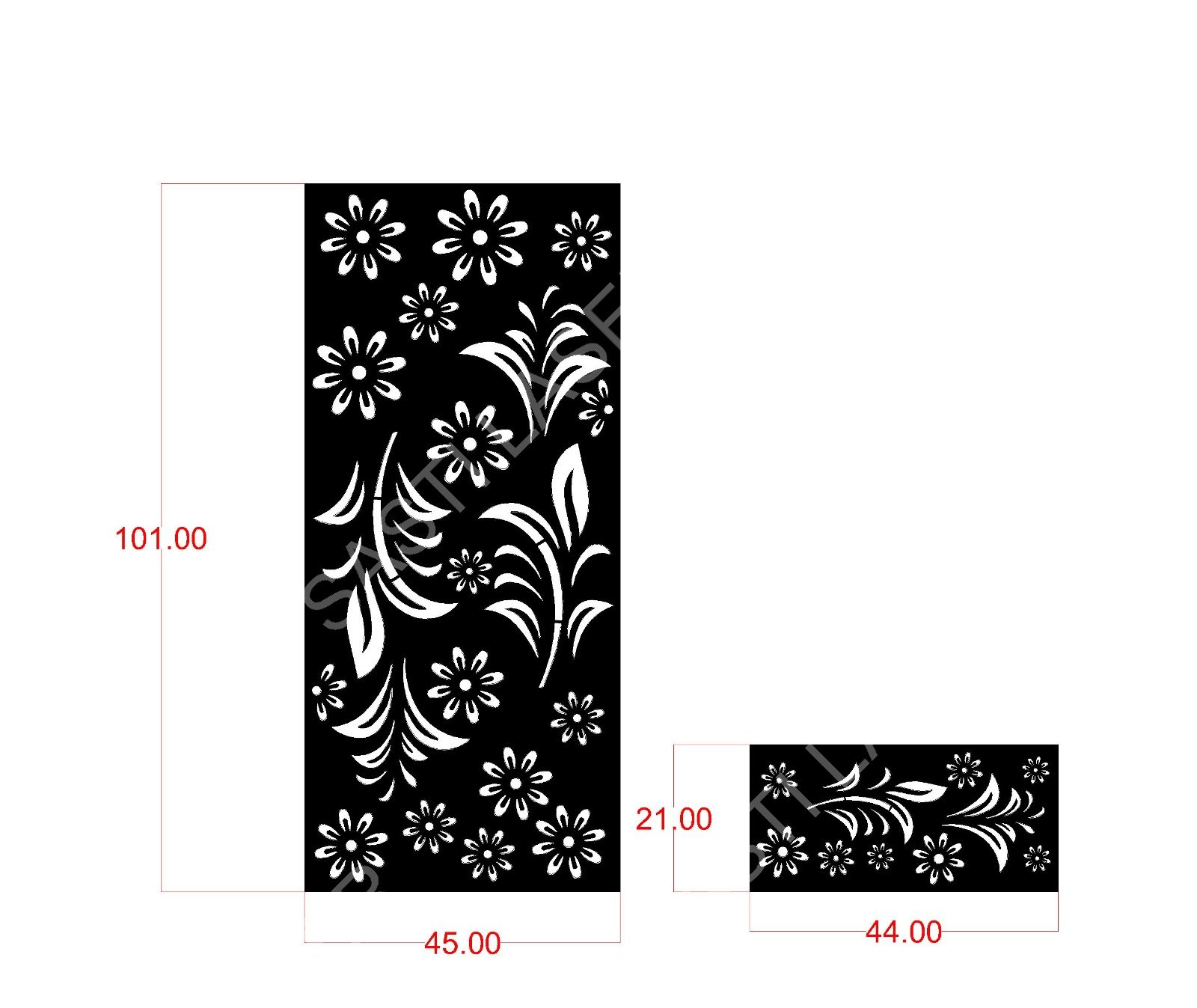Floral CNC Laser Cutting Design - F-003.jpeg - Sasti Laser Namakkal