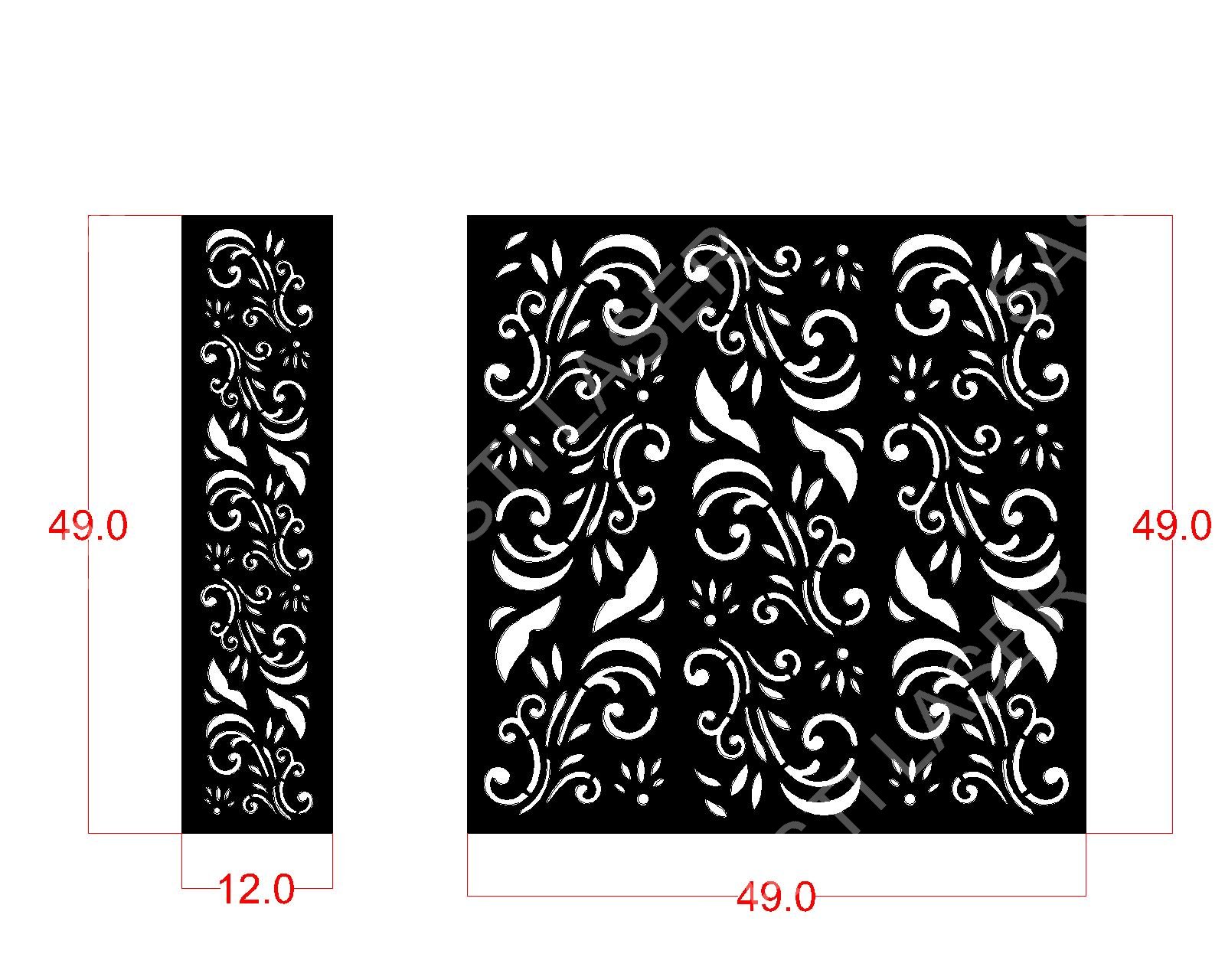 Floral CNC Laser Cutting Design - F-006.jpeg - Sasti Laser Namakkal