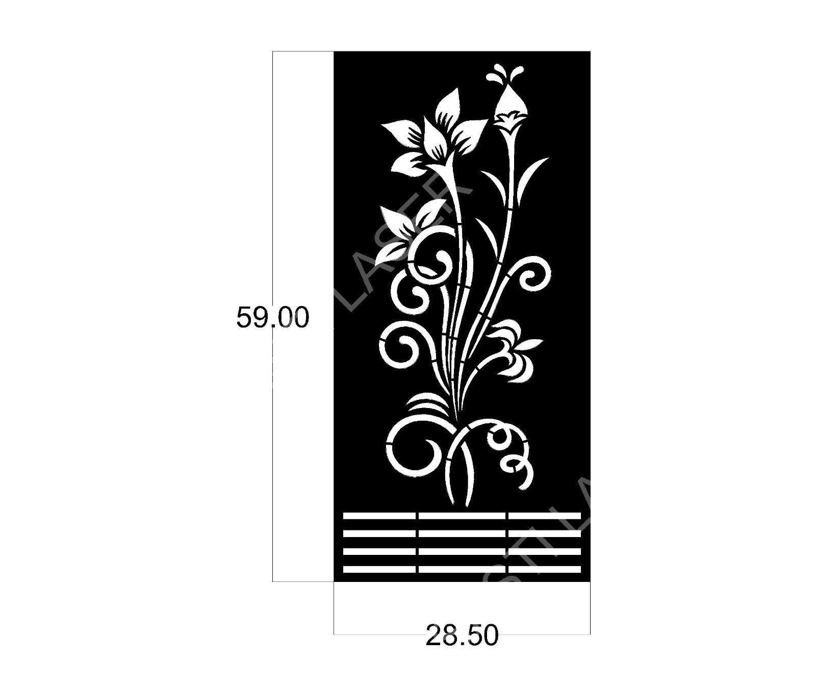 Floral CNC Laser Cutting Design - F-017.jpeg - Sasti Laser Namakkal