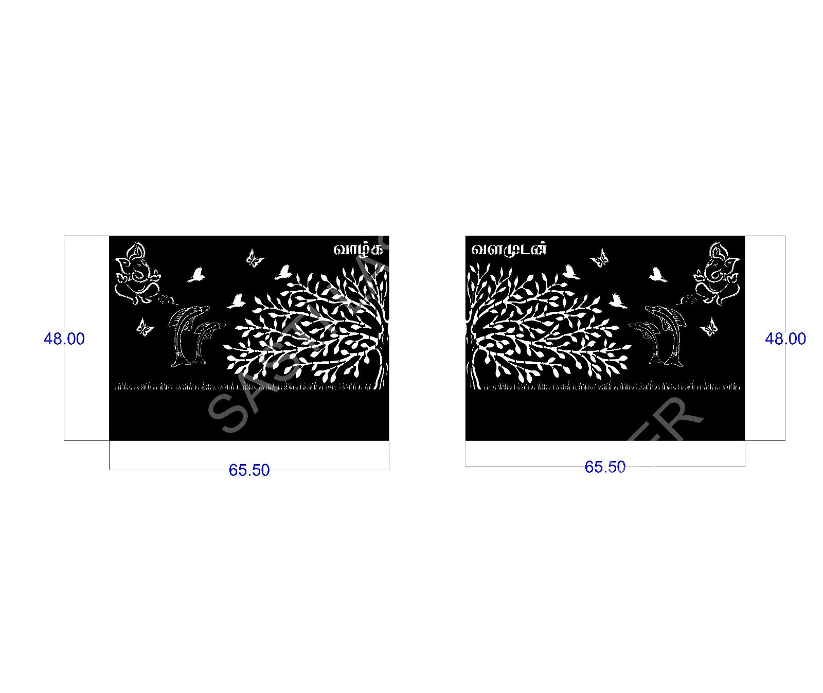 Floral CNC Laser Cutting Design - F-023.jpeg - Sasti Laser Namakkal